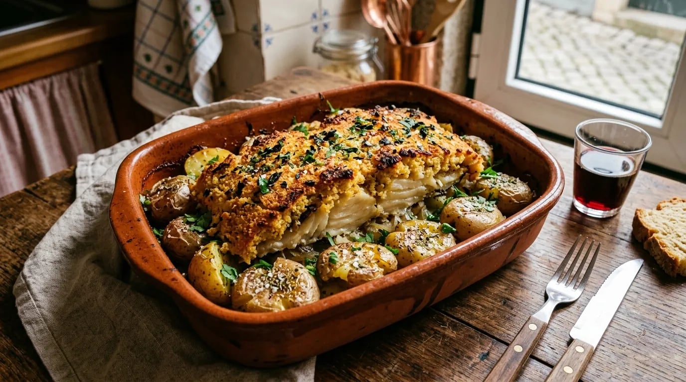 Bacalhau com Broa no Forno e Batatas a Murro: A Receita Tradicional da Avó Lurdes