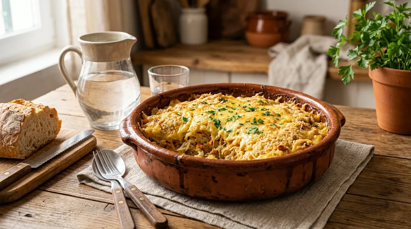 O Verdadeiro Bacalhau Espiritual Tradicional da Avó Lurdes: Segredos do Pão Embebido em Leite, da Cenoura Ralada e da Crosta Gratinada com Queijo da Ilha
