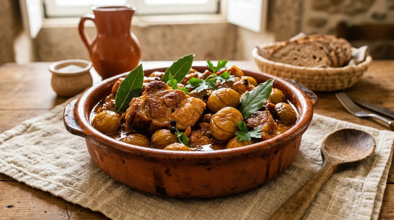 Os Tradicionais Rojões com Castanhas da Avó Lurdes: Segredos da Vinha d'Alhos Perfumada e da Carne Dourada com Castanhas Tenras